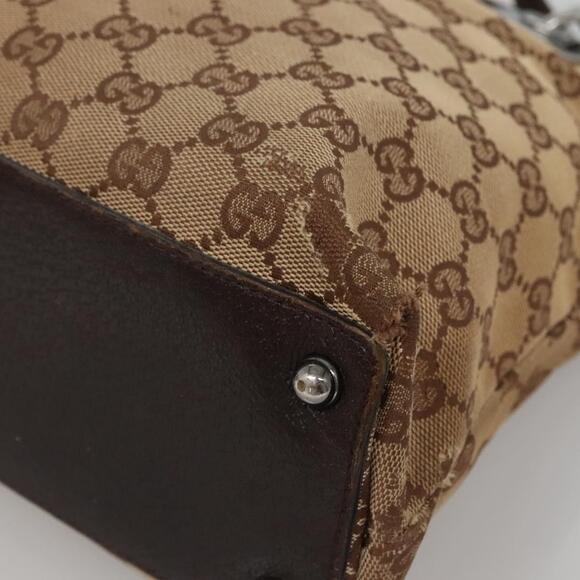 GUCCI GG Canvas Hand Bag Beige Gold - Picture 10 of 16